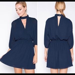 Navy choker neck style dress